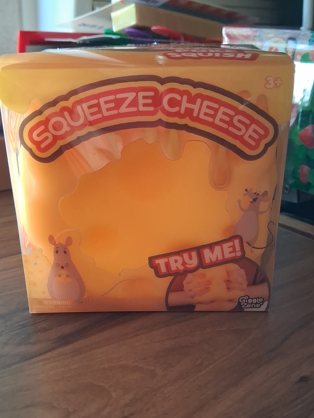 Squeeze Cheese Stress Toy - Yellow -